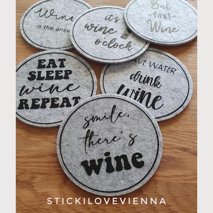 Untersetzer Set Wein schwarz