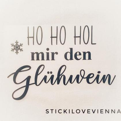 Weihnachtliches Bügelbild HO HO HOL...