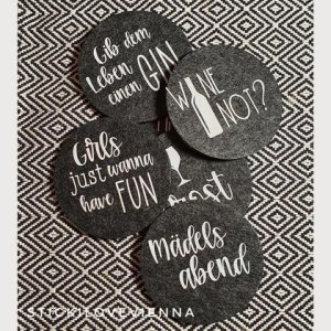 Untersetzer Girls weiß