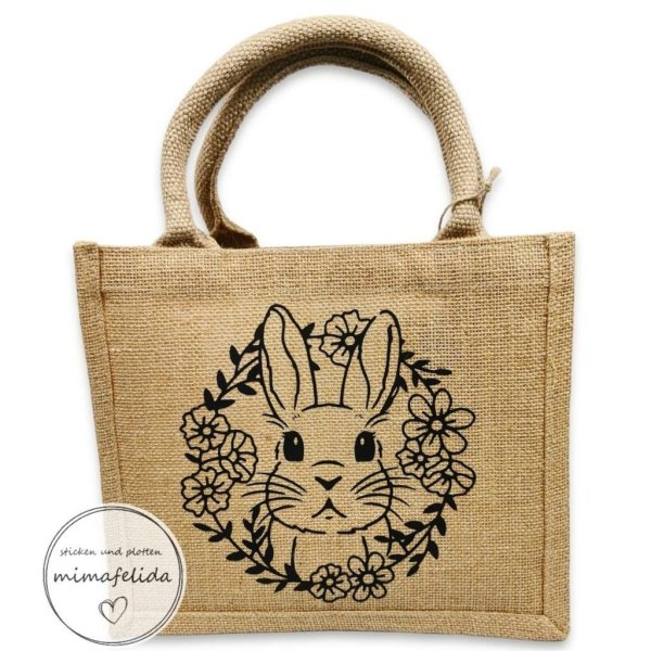 Jutetasche Hase Ostern - Image 2