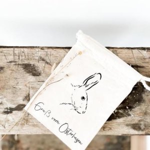 Baumwollbeutel „Gruß vom Osterhasen“