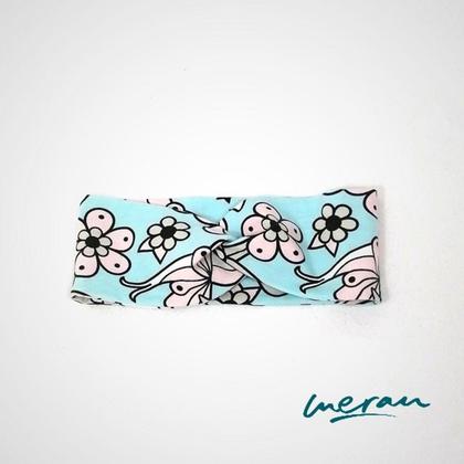 Knotenstirnband butterflys & flowers KU 49-50 cm Stirnband Baby Kinder Frühling
