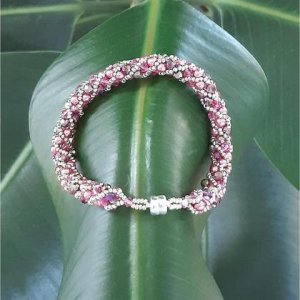 Spiralperlenarmband „Rose“