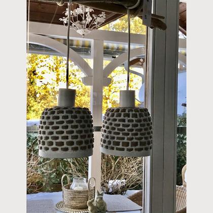 Lampe Korb weiss