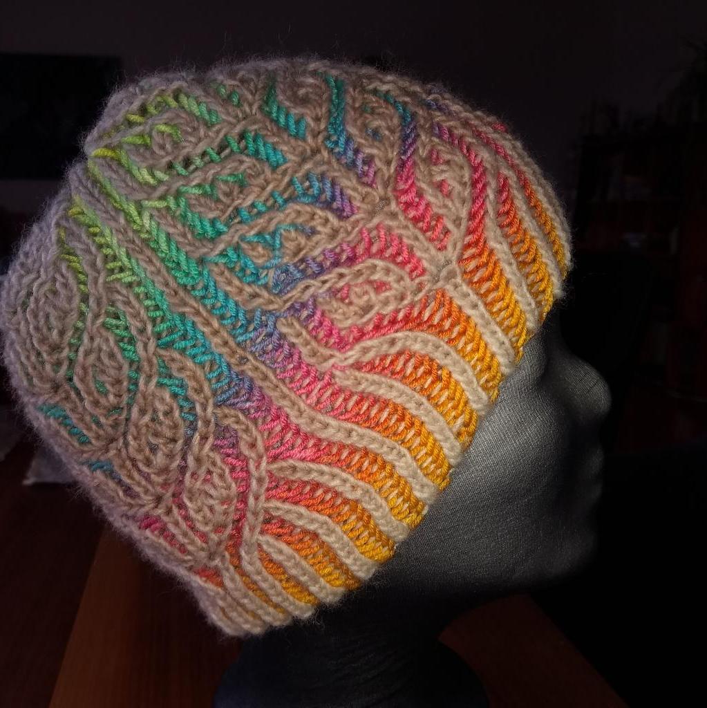 Handgestrickte Wendehaube Beanie "Anis" aus Merinowolle