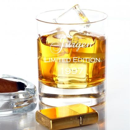 Limited Edition Name und Jahrgang Glas personalisiert