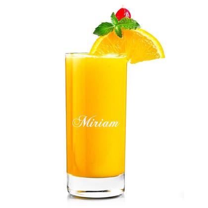 Longdrink Saft Wasser Glas mit Name personalisiert