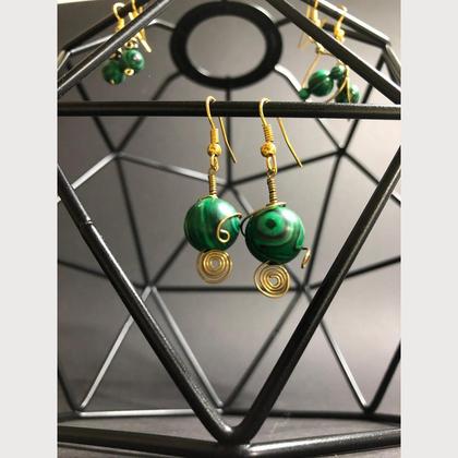Malachit Ohrringe Gold 1