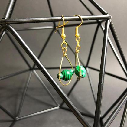 Malachit Ohrringe Gold 3