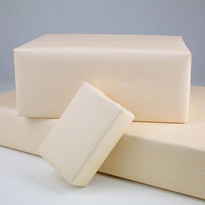 gerollt Geschenkpapier Fächer Creme