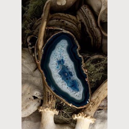 þriðja augað - Blauer Achat- Solstice Aura Finish - #I16