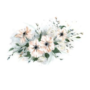 Handgemaltes Aquarell A4, personalisierte Brautstrauß-Illustration