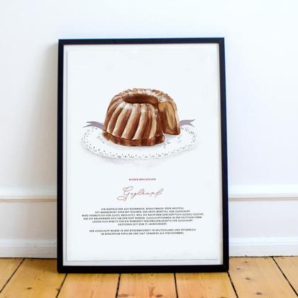 Kunstdruck Wiener Mehlspeisen - Illustration Guglhupf