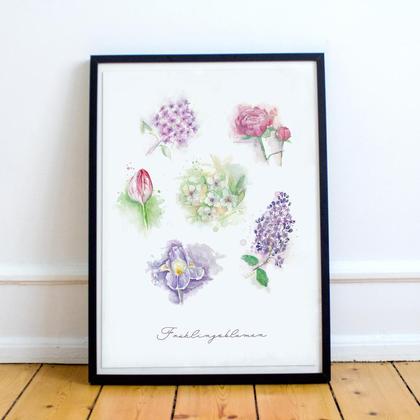 Kunstdruck Schautafel Frühlingsblumen