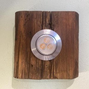 Altholz Lampe Wandlampe Wandleuchte Holzbalken Rustikal Landhaus UNIKAT Shabby