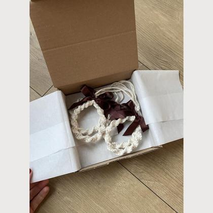 Makramee Weihnachtsdeko – Natural Gold – 4er Set - Image 3