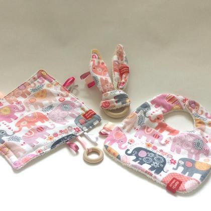 GESCHENKSET - Elephant Bandana bib