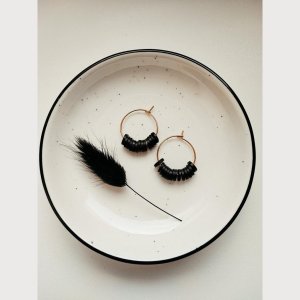 Gold Creolen Polymer Clay Ohrringe Flachperlen, 1 Paar