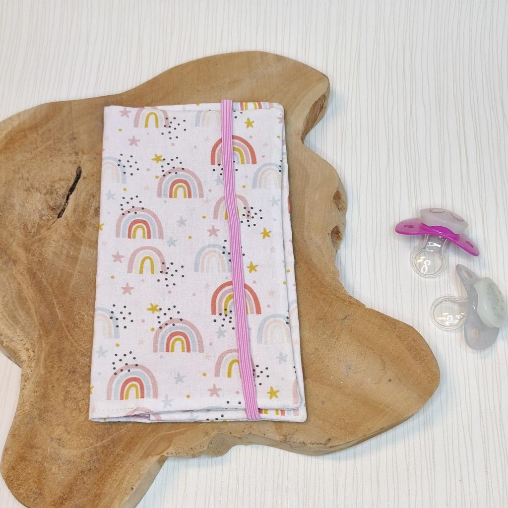 Mutterkindpass Hülle - Regenbogen - rosa Dreiecke