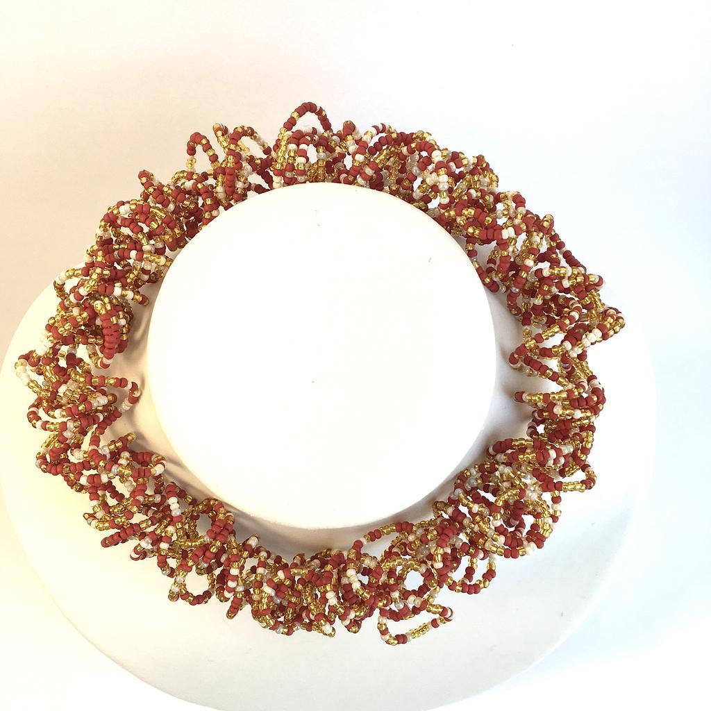 Knautschkette rot-weiß-gold