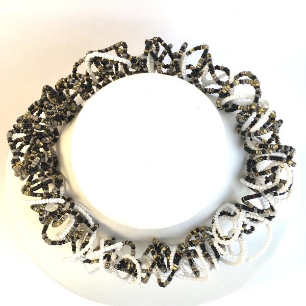 Knautschkette Grau-Weiß-Schwarz