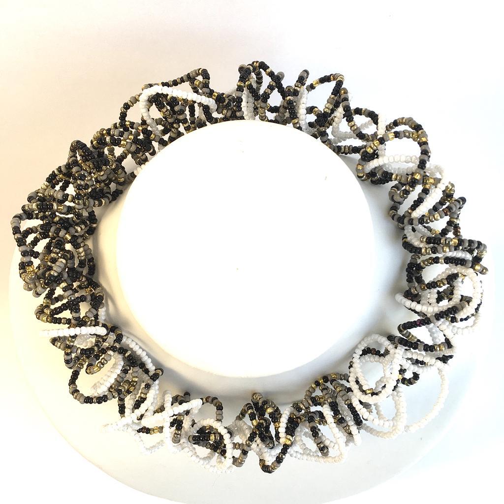 Knautschkette Grau-Weiß-Schwarz