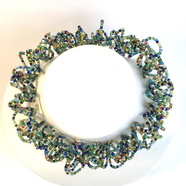 Knautschkette blau-grün und bunt