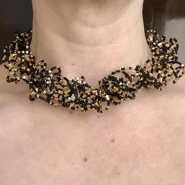 Knautschkette schwarz gold - Image 2