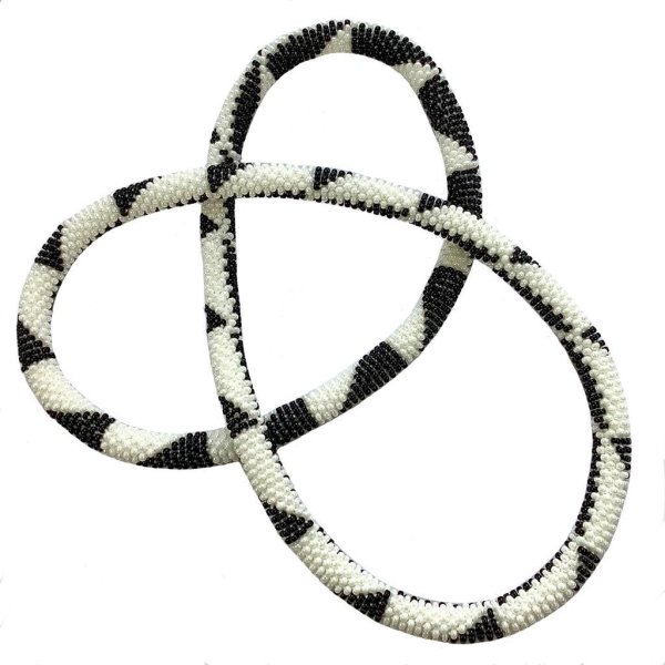 endlose Halskette schwarz weiss - Image 2