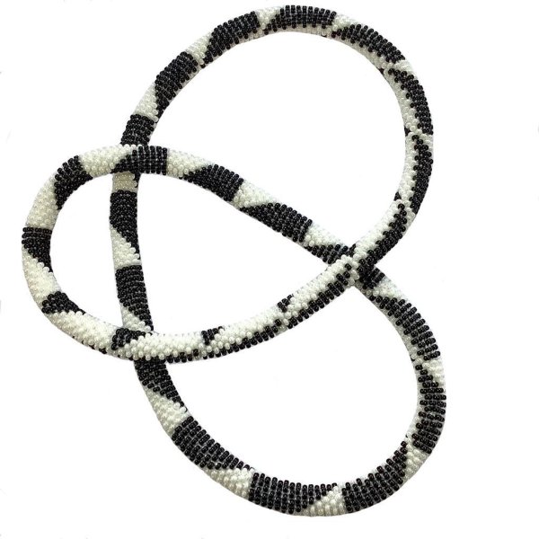 endlose Halskette schwarz weiss - Image 3
