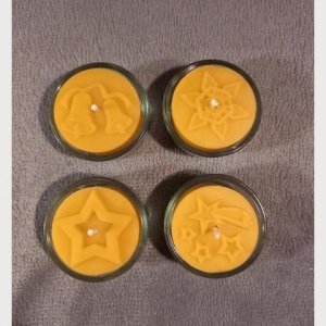 Bienenwachskerze, Teelichter-Set Weihnachten