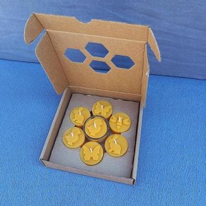 Geschenkset, Bienenwachs Teelichter-Set Ostern 7Stk.