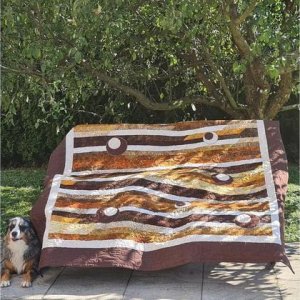 Tagesdecke, Patchwork Decke, Quilt „brauner Bär „