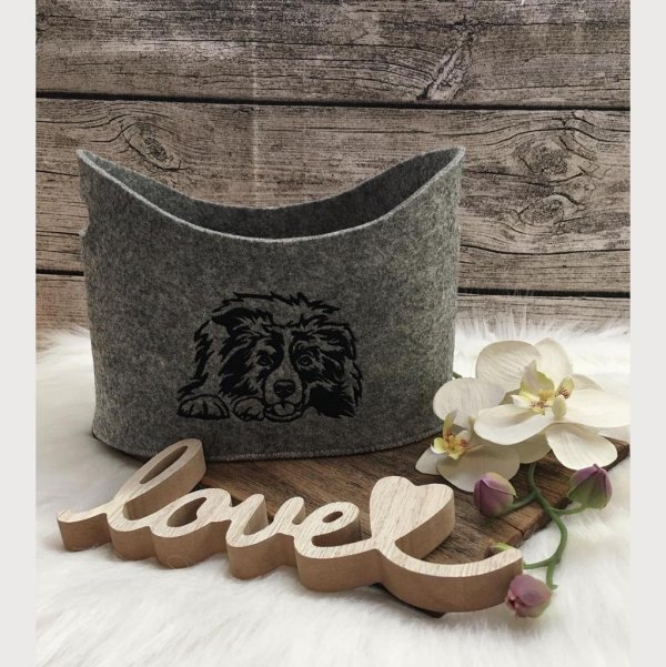 Filz Korb Geschenk Muttertag Stickerei - Image 3