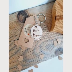 Schlüsselanhänger,  Beste Mama, Birke