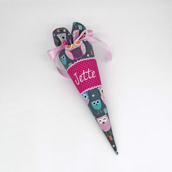 Schultüte "Eulen grau" 35 cm Kindergartentüte Geschwistertüte - Image 2