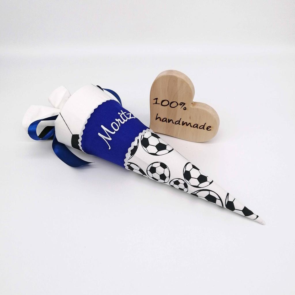 Schultüte "Fußball blau" 35 cm Kindergartentüte Geschwistertüte