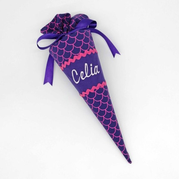 Schultüte "Schuppen lila" 35 cm Kindergartentüte Geschwistertüte - Image 2