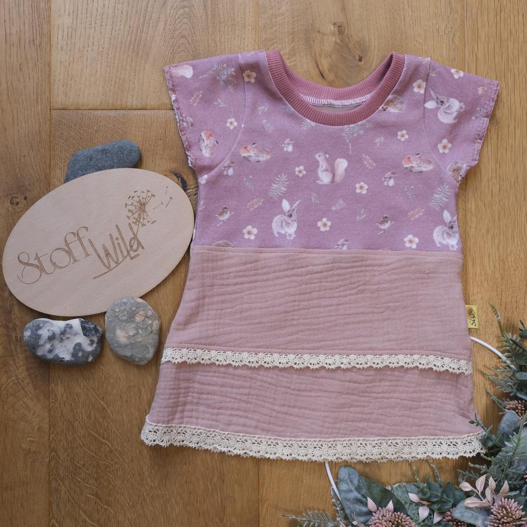 Baby-Kleid Gr. 62/68 "Autumn love altrosa"