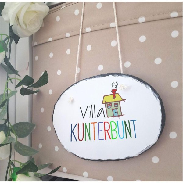 Schiefertafel Türschild "Villa Kunterbunt" - Image 3