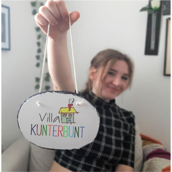 Schiefertafel Türschild "Villa Kunterbunt" - Image 2