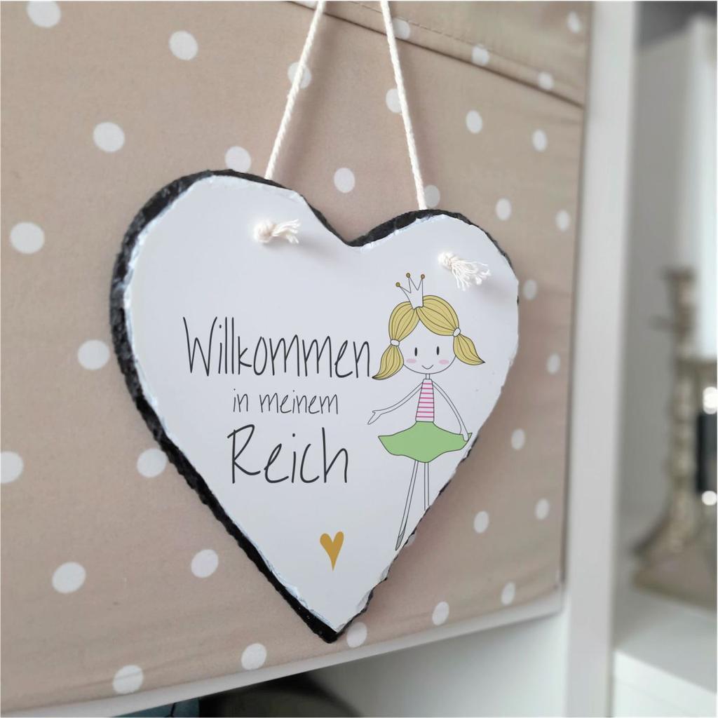 Schiefertafel Türschild Prinzessin "Willkommen in meinem Reich"