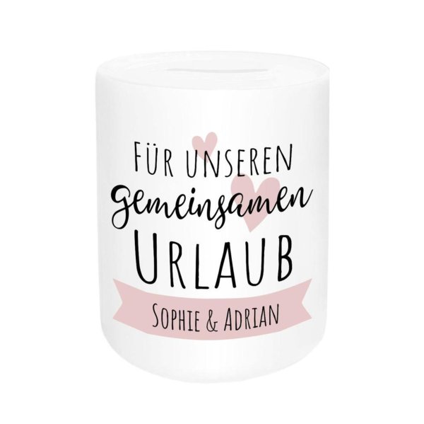 Spardose "Für unseren gemeinsamen Urlaub" mit Wunschnamen, Valentinstag Geschenk - Image 3