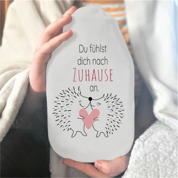 Wärmflasche Igelpärchen "Du fühlst dich nach Zuhause an" Valentinstag Geschenk - Image 2