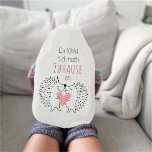 Wärmflasche Igelpärchen „Du fühlst dich nach Zuhause an“ Valentinstag Geschenk