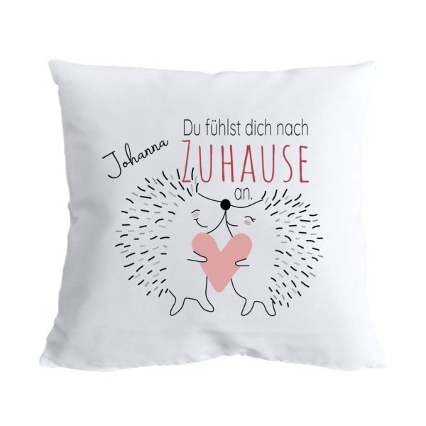 Polster Kissen Igelpärchen mit Spruch und Namen, Valentinstag Geschenk - Image 3