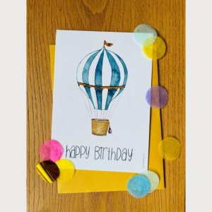 Grußkarte „Heißluftballon“
