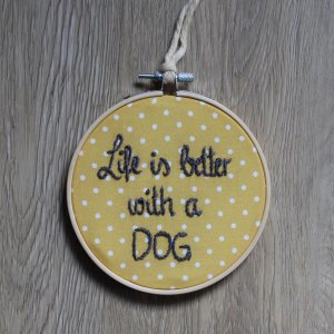 Stickbild „Life is better with a dog“