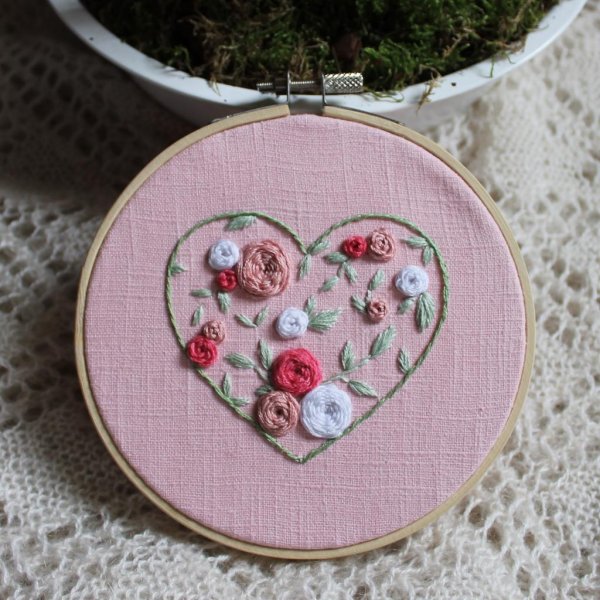 Stick&Stitch "Blumenherz" (wasserlösliche, selbstklebende Vorlage) - Image 3