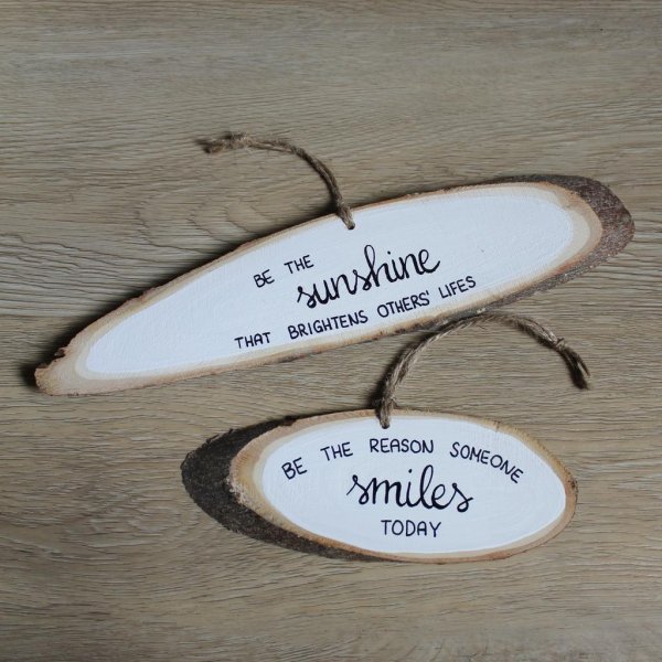 Holzscheibe Lettering, ca 7x30cm, Zitat "Be the sunshine..." - Image 4
